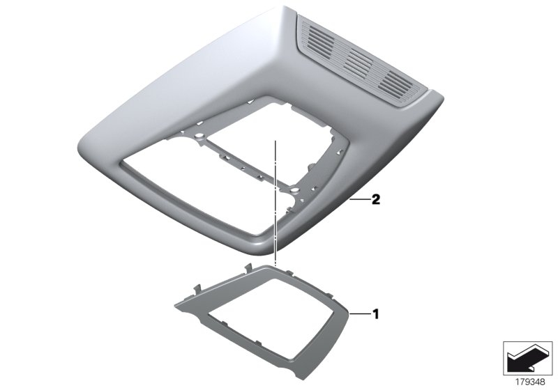 擋板 Alcantara 中控開(kāi)關(guān) 車(chē)頂, <span>61319201458, Main Group: 一般車(chē)輛電氣系統, Diagram: 擋板 中控開(kāi)關(guān) 車(chē)頂, Location Of Picture: 02
