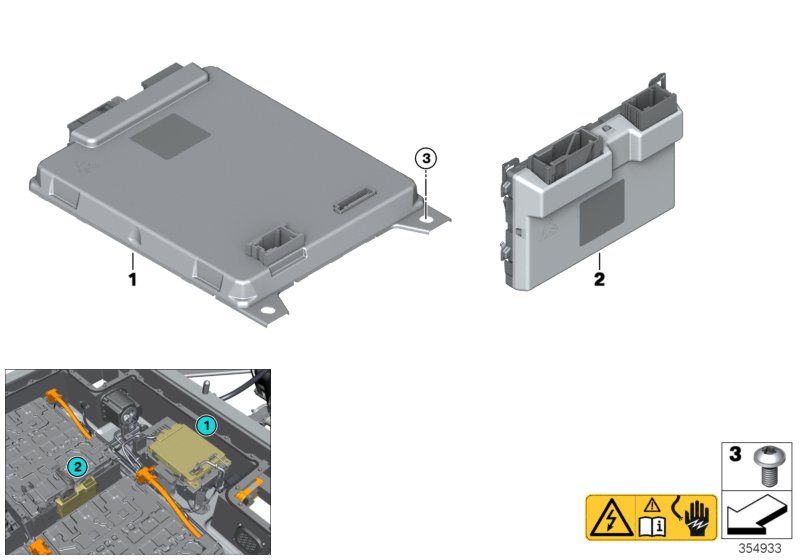 電池監控電子裝置, <span>61277648785, Main Group: 一般車(chē)輛電氣系統, Diagram: 高壓儲能器 控制單元, Location Of Picture: 02