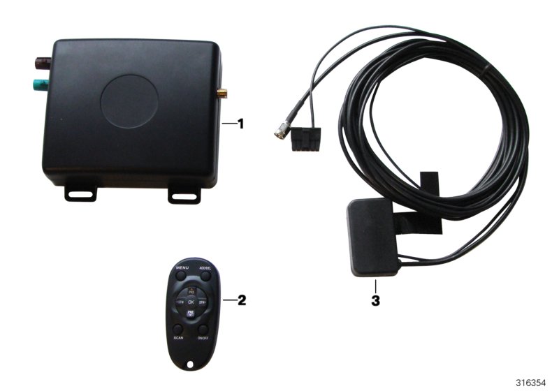Digital radio retrofit remote, <span>65122337892, Main Group: 音頻、導航、信息系統, Diagram: DAB Retrofit, Location Of Picture: 02