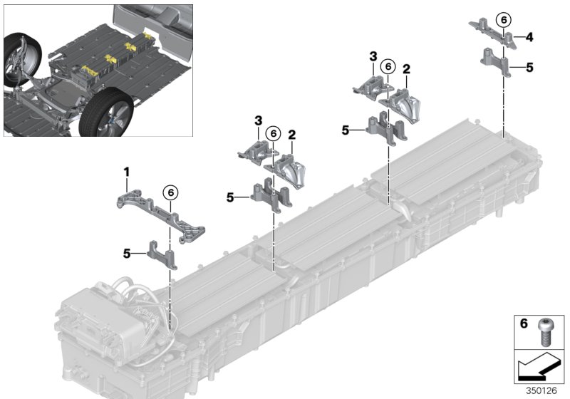 連接架 下部, <span>61277644667, Main Group: 一般車(chē)輛電氣系統, Diagram: 高壓蓄電池 連接架, Location Of Picture: 05