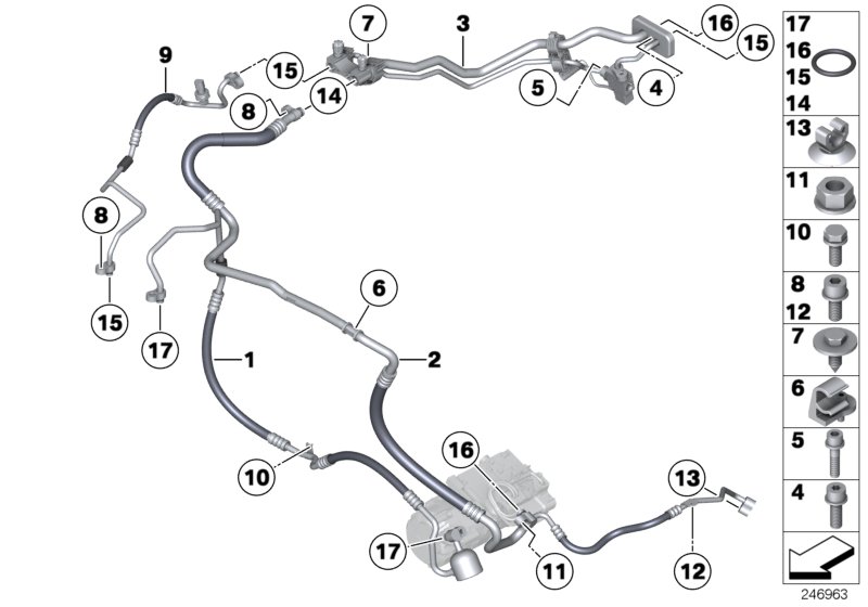 高壓管路 壓縮機-冷凝器, <span>64509192394, Main Group: 冷暖空調, Diagram: 制冷劑導管, Location Of Picture: 01