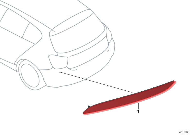 反光器 右, <span>63147458930, Main Group: 車(chē)燈, Diagram: 反光器, Location Of Picture: 01