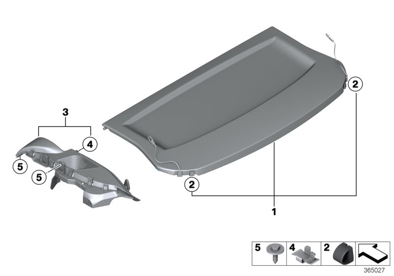 定位件 后窗置物架 左, <span>51467271441, Main Group: 車(chē)身裝備, Diagram: 后窗置物架, Location Of Picture: 03