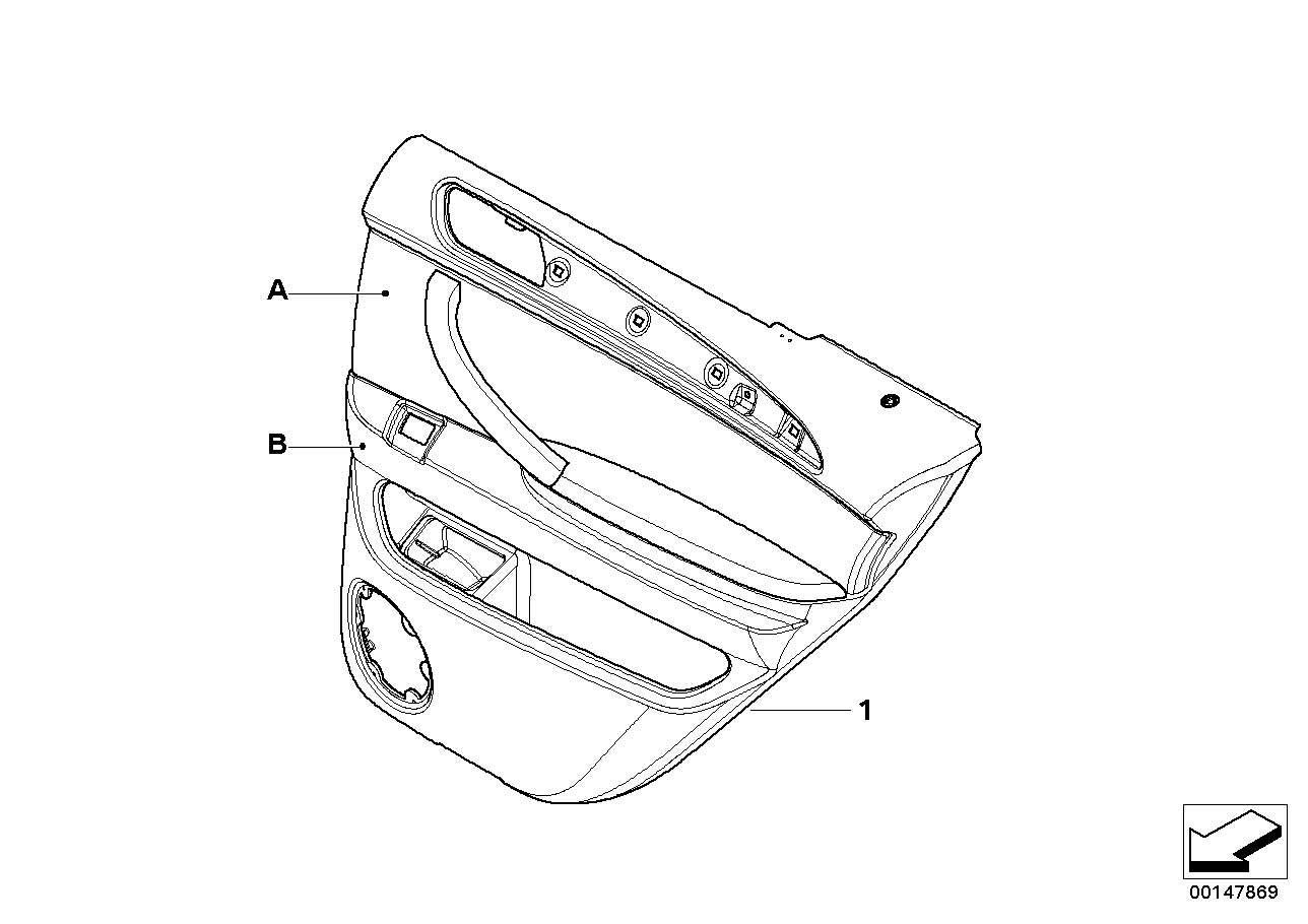 車(chē)門(mén)飾件 左后, <span>51427962145, Main Group: 個(gè)性化裝備, Diagram: 獨特的車(chē)門(mén)飾件 后部, Location Of Picture: 01