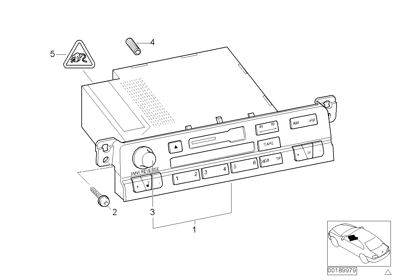 保修 收音機 BMW Reverse, <span>65126923842, Main Group: 音頻、導航、信息系統, Diagram: 收音機 BMW Reverse, Location Of Picture: 01