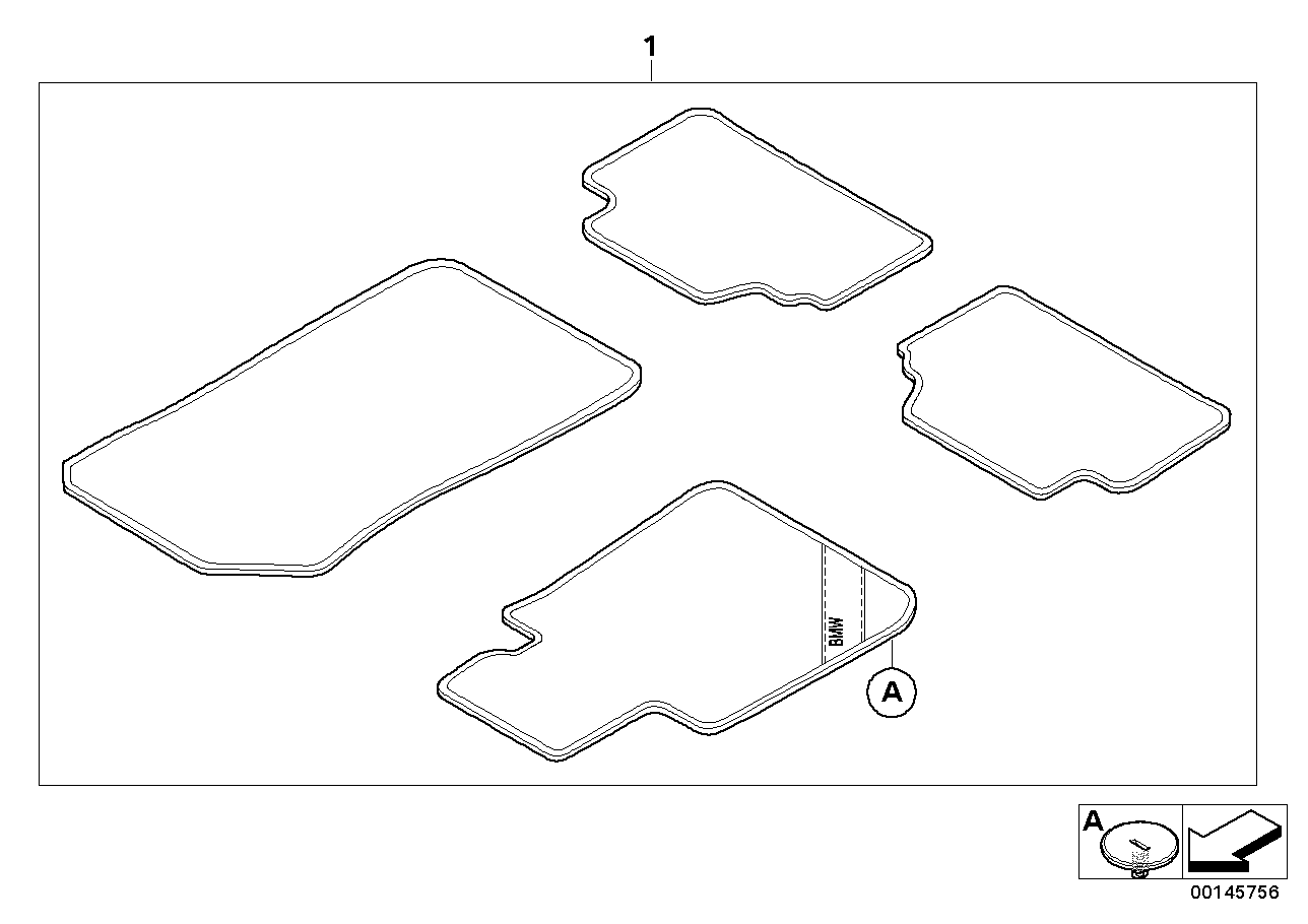 組件 腳墊 Commercial 左駕駛, <span>51470397014, Main Group: 加裝 / 改裝 / 附件, Diagram: 腳墊 Commercial, Location Of Picture: 01