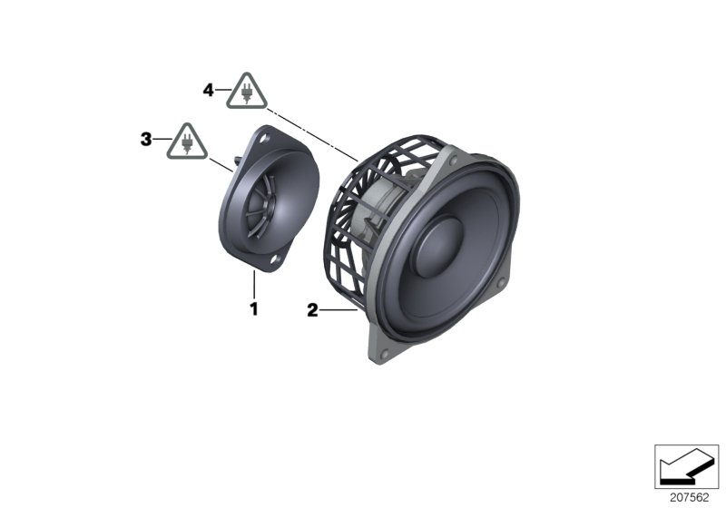 高音揚聲器 High End, <span>65139319545, Main Group: 音頻、導航、信息系統, Diagram: 零件 頂級高保真系統 后部, Location Of Picture: 01