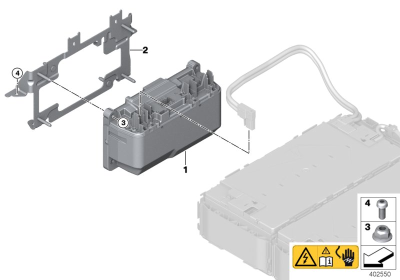 安全箱, <span>61278638197, Main Group: 一般車(chē)輛電氣系統, Diagram: 高壓蓄能器 安全箱, Location Of Picture: 01