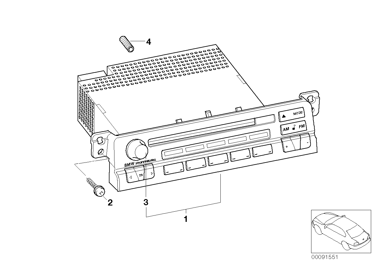 保修 收音機 BMW Professional CD, <span>65126943454, Main Group: 音頻、導航、信息系統, Diagram: 收音機 BMW Professional CD, Location Of Picture: 01