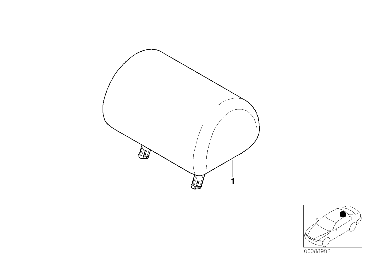 第 3 頭枕 座椅 后部, <span>52208016324, Main Group: 個(gè)性化裝備, Diagram: 個(gè)性化 第 3 頭枕 后部, Location Of Picture: 01