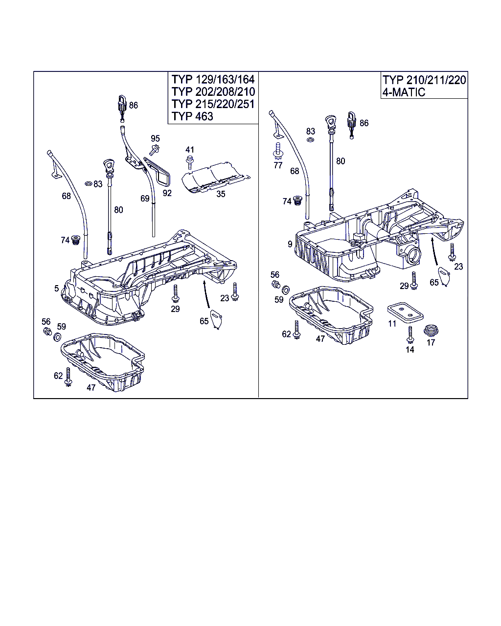OILPAN UPPER PART, <span>A 113 014 02 02, Main Group: Engine Housing, Diagram: OIL PAN & OIL LEVEL DISPLAY, Location Of Picture: 5
