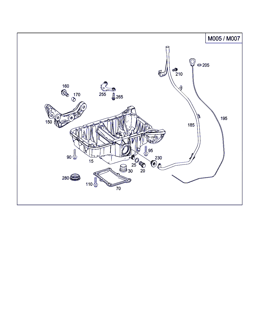 OILPAN UPPER PART, <span>A 272 010 00 27, Main Group: Engine Housing, Diagram: OIL PAN & OIL LEVEL DISPLAY, Location Of Picture: 15