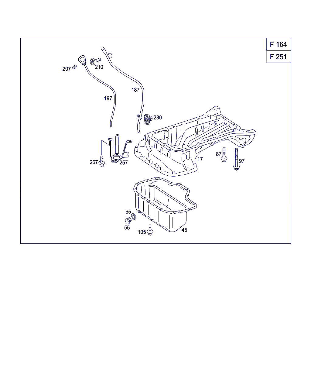 BRACKET, <span>A 272 010 11 40, Main Group: Engine Housing, Diagram: OIL PAN & OIL LEVEL DISPLAY, Location Of Picture: 257