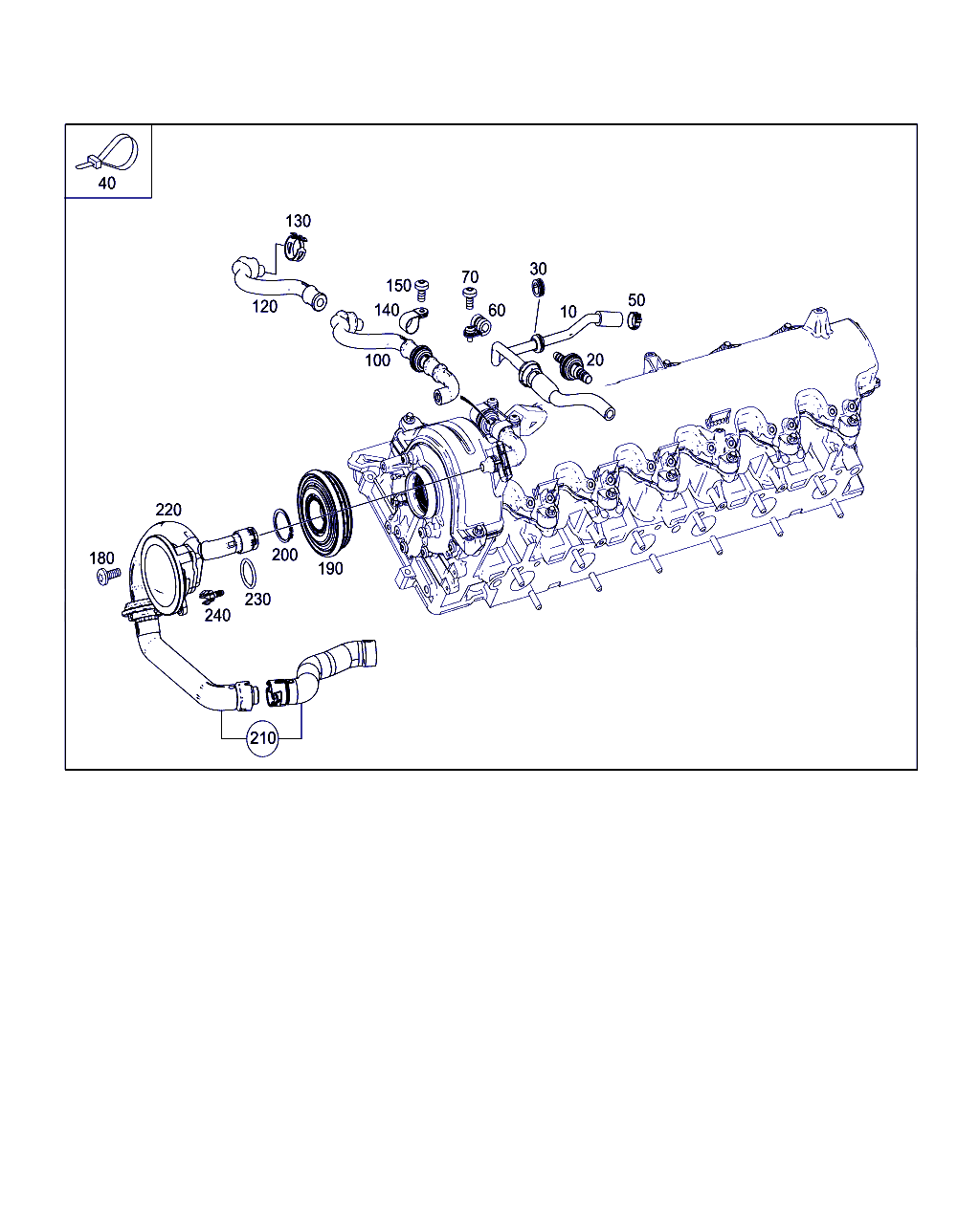 BLEED HOSE, <span>A 279 010 28 00, Main Group: Engine Housing, Diagram: ENGINE BREATHING, Location Of Picture: 220