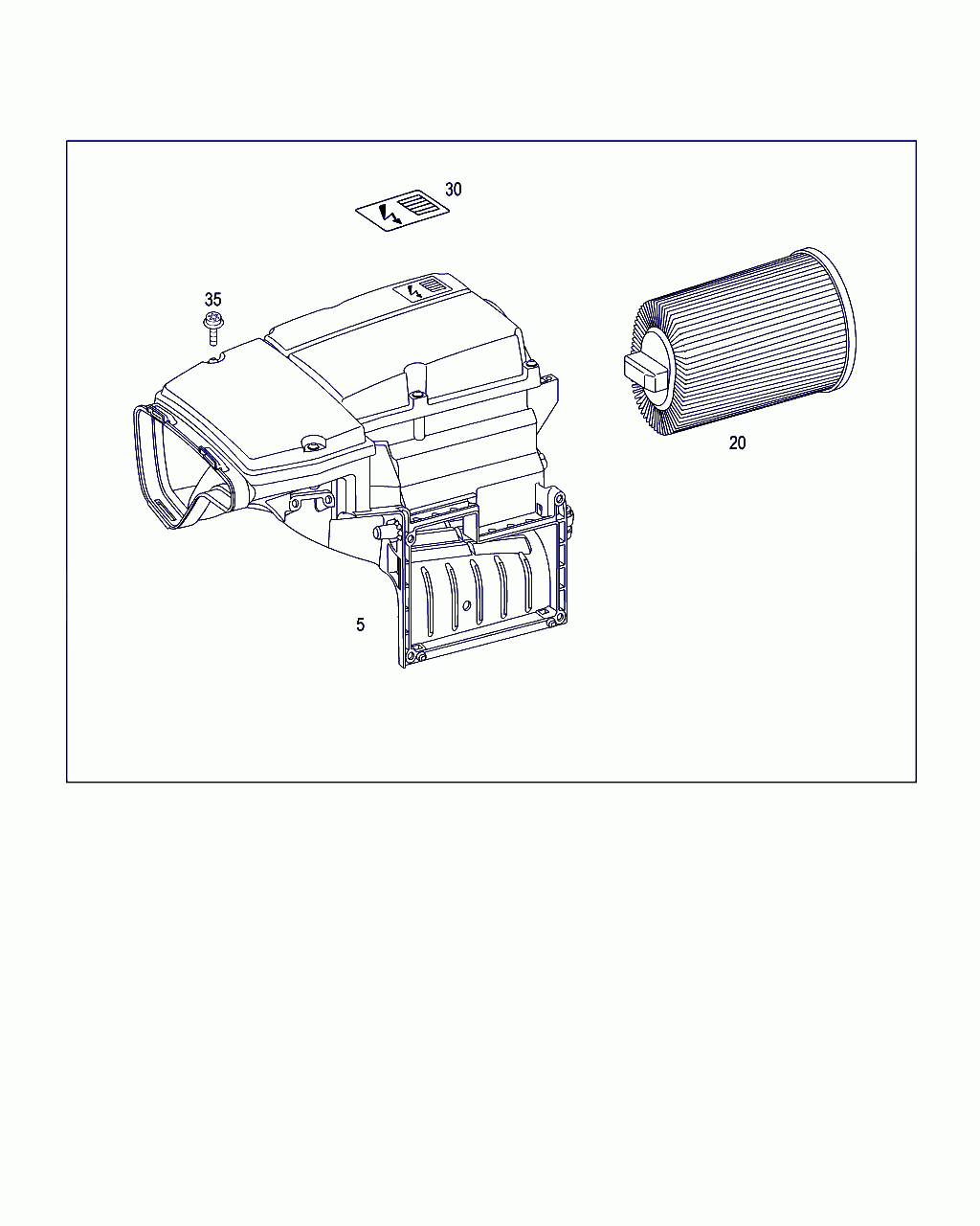 AIR FILTER INSERT, <span>A 271 094 02 04, Main Group: Air Cleaner And Engine Charging, Diagram: AIR CLEANER, Location Of Picture: 20
