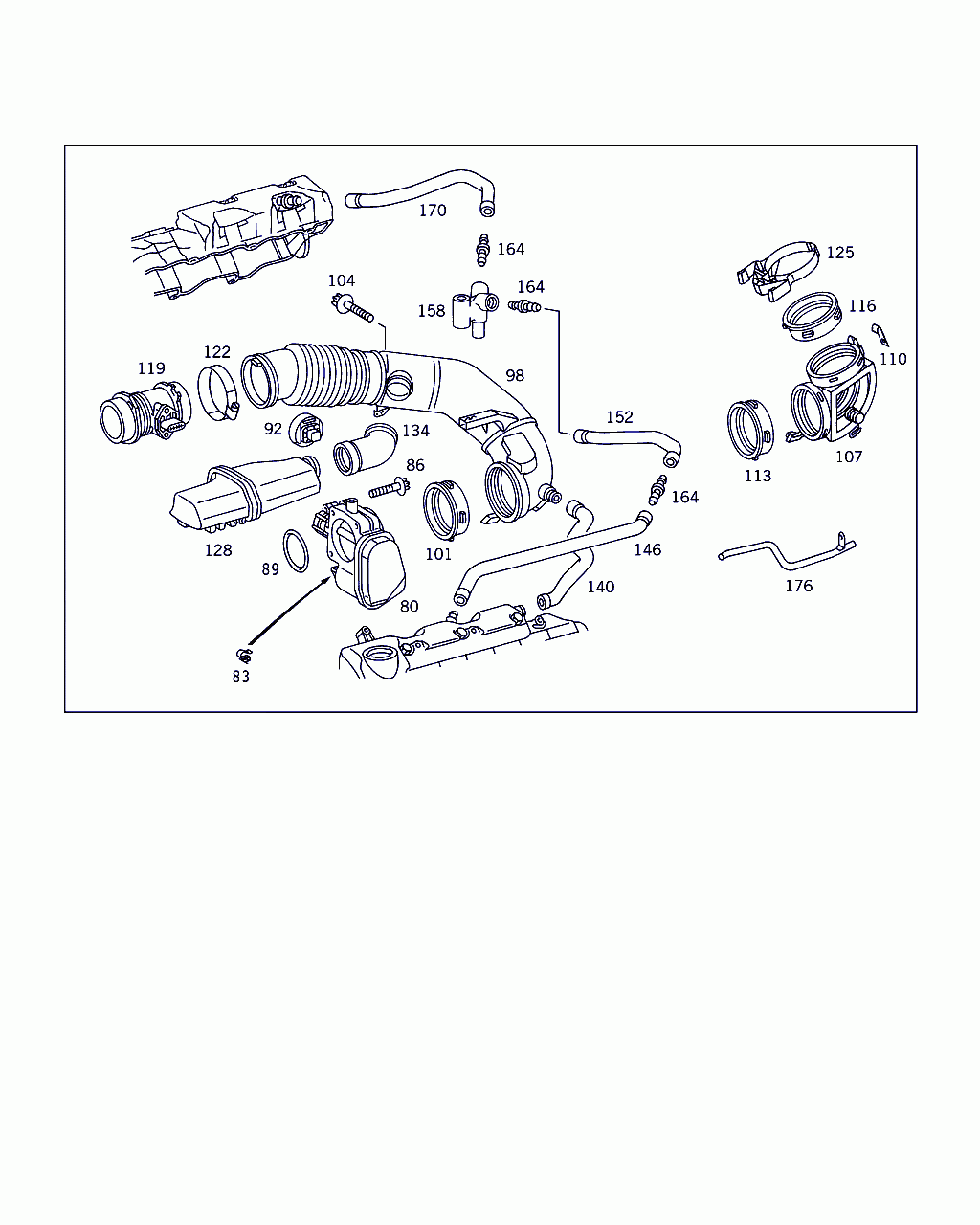 SLIDE, <span>A 112 141 01 25, Main Group: Intake And Exhaust Manifolds, Diagram: INTAKE MANIFOLD, Location Of Picture: 80