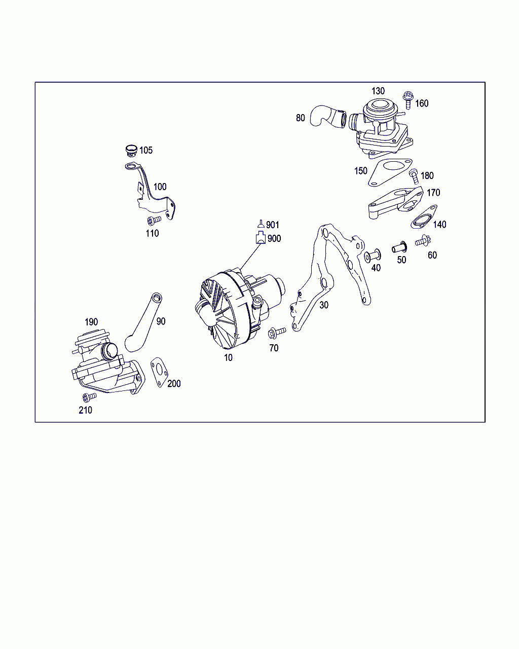 BRACKET, <span>A 272 010 12 40, Main Group: Intake And Exhaust Manifolds, Diagram: AIR PUMP, Location Of Picture: 100