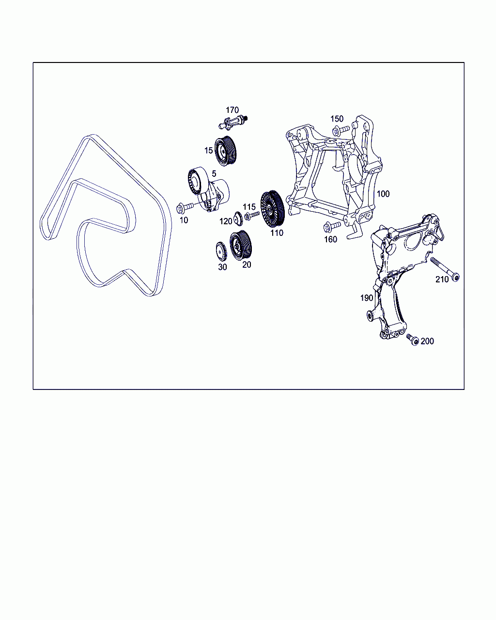 BELT TENSIONER, <span>A 651 200 21 70, Main Group: Engine Cooling, Diagram: BELT TIGHTENER, Location Of Picture: 5