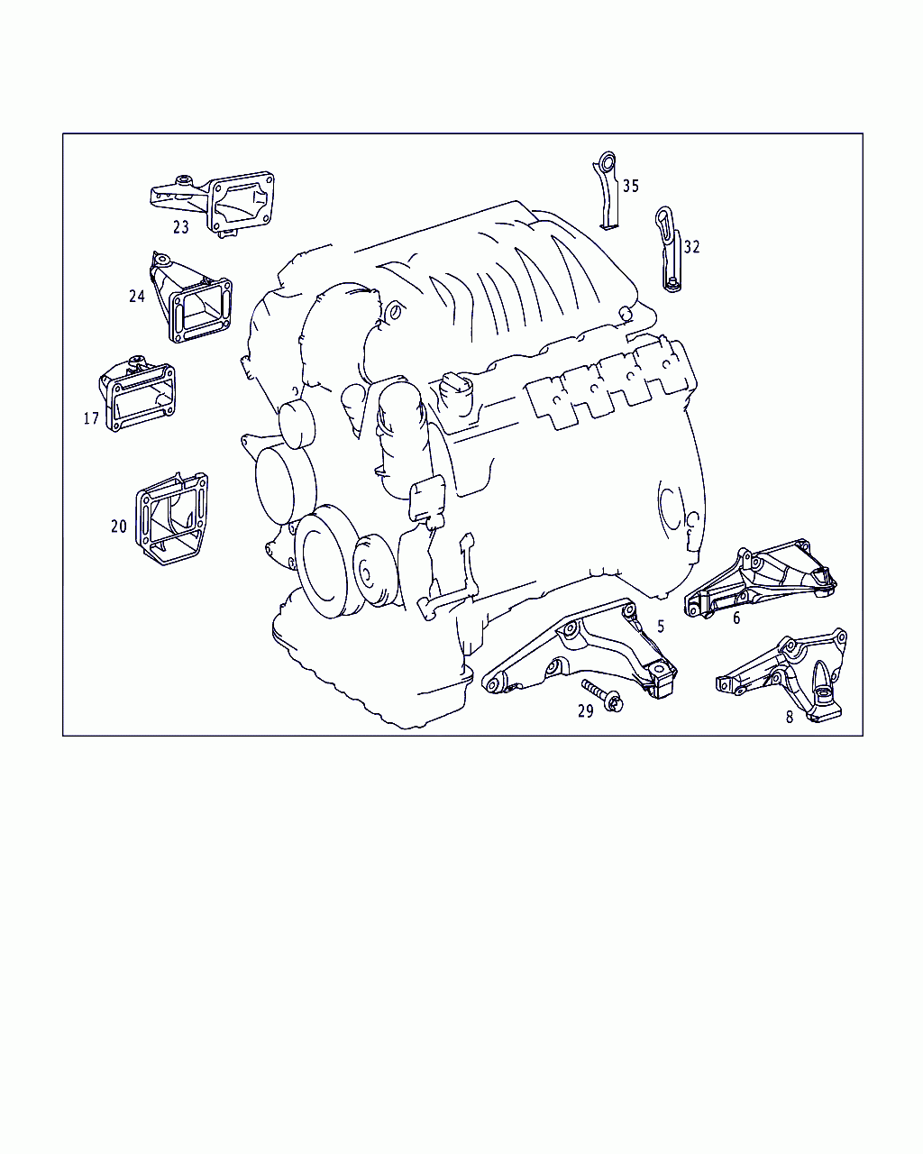 ENGINE SUPPORT, <span>A 113 223 07 04, Main Group: Engine Suspension, Diagram: ENGINE SUPPORTS AND ATTACHMENT PARTS, Location Of Picture: 5