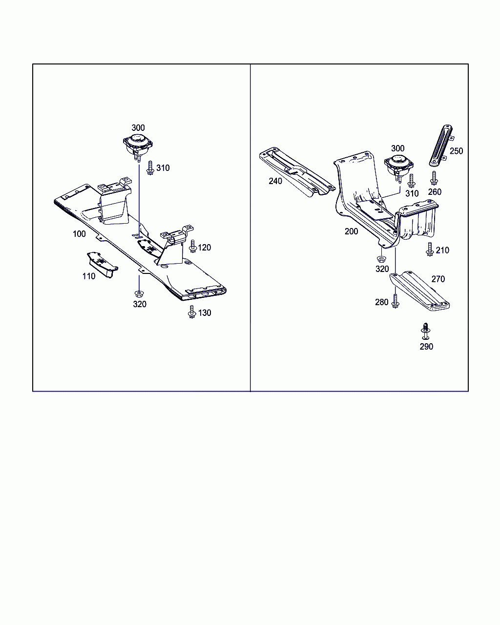 REAR ENGINE CROSS MEMBER, <span>A 166 240 06 02, Main Group: Engine Suspension, Diagram: ENGINE SUSPENSION, Location Of Picture: 200