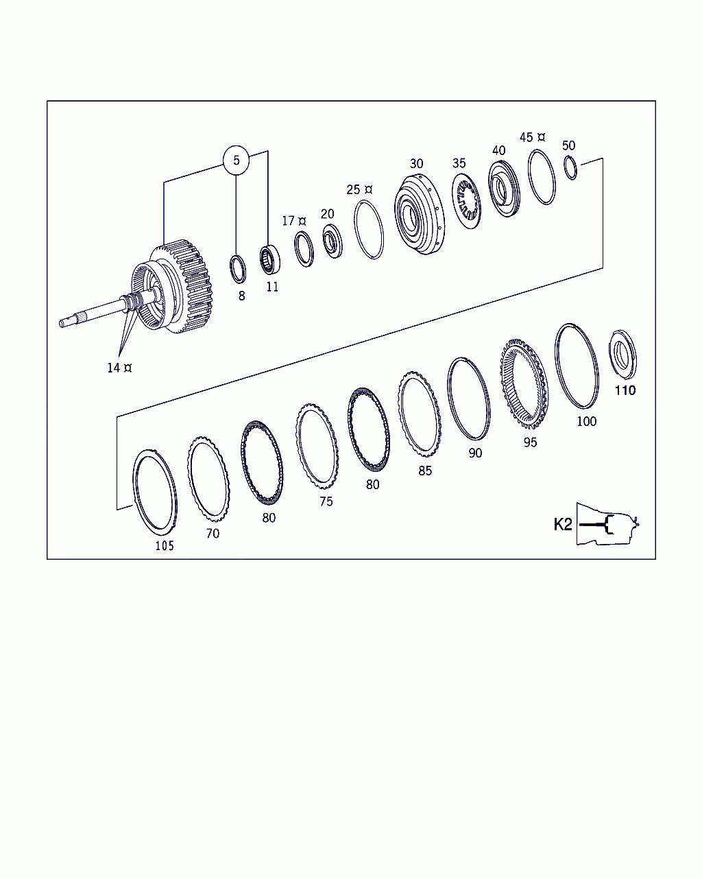 SEAL RING, <span>A 140 272 09 55, Main Group: 722.6 Mercedes-Benz Aut.transmission, Diagram: CLUTCH K2, (OUTPUT SHAFT), Location Of Picture: 25