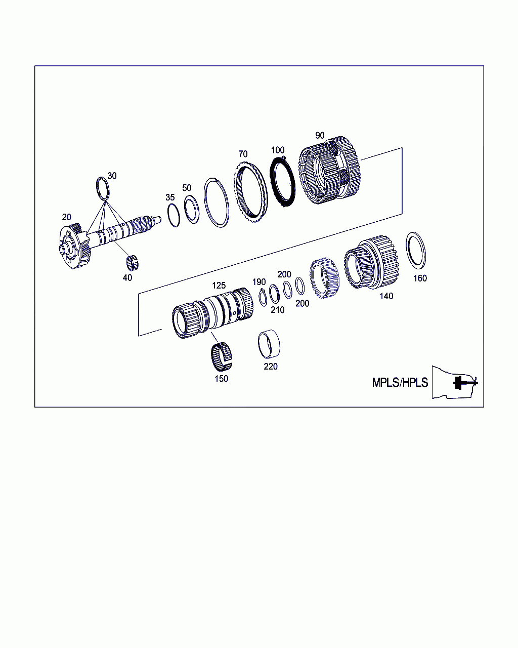 SLEEVE, <span>A 221 274 02 35, Main Group: Automatic Transmission, Diagram: CENTER PLANETARY SET, (OUTPUT SHAFT) REAR PLANETARY SET, Location Of Picture: 220