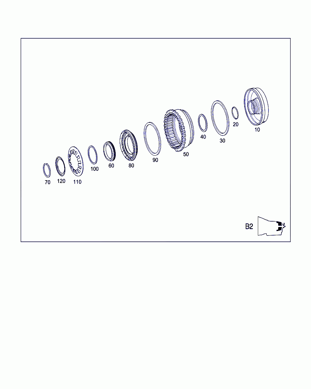 PISTON, <span>A 222 270 31 03, Main Group: Automatic Transmission, Diagram: MULTIPLE DISK BRAKE B2, MULTIPLE DISK BRAKE B3, PAKING LOCK GEARWHEEL, Location Of Picture: 50