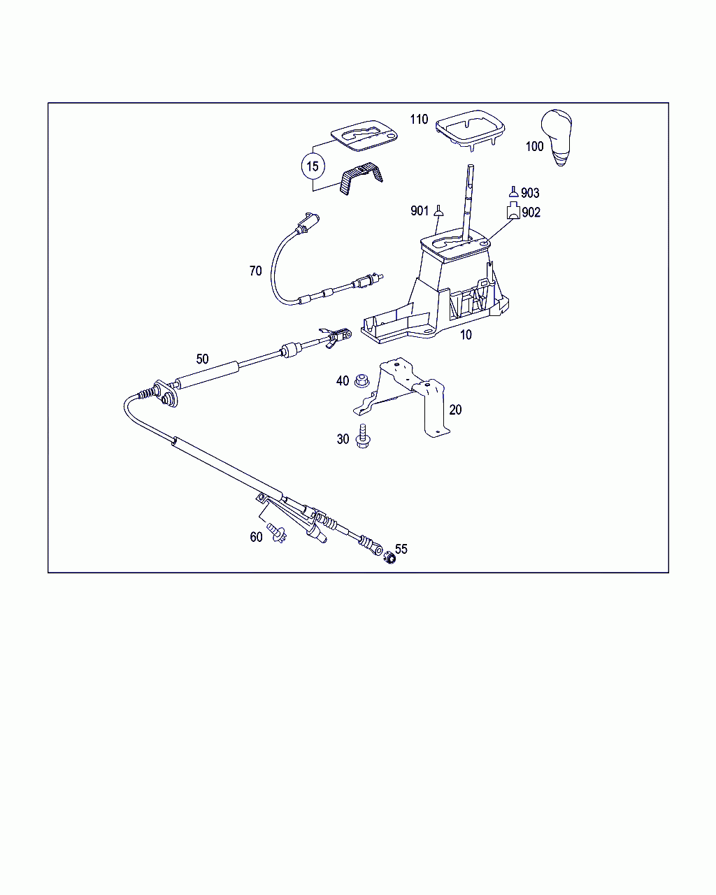SELECTOR LEVER HANDLE, <span>A 169 374 03 10, Main Group: Mercedes-Benz Automatic Transmission, Diagram: CENTER SHIFTER CONSOLE, AUTOMATIC TRANSMISSION, Location Of Picture: 100