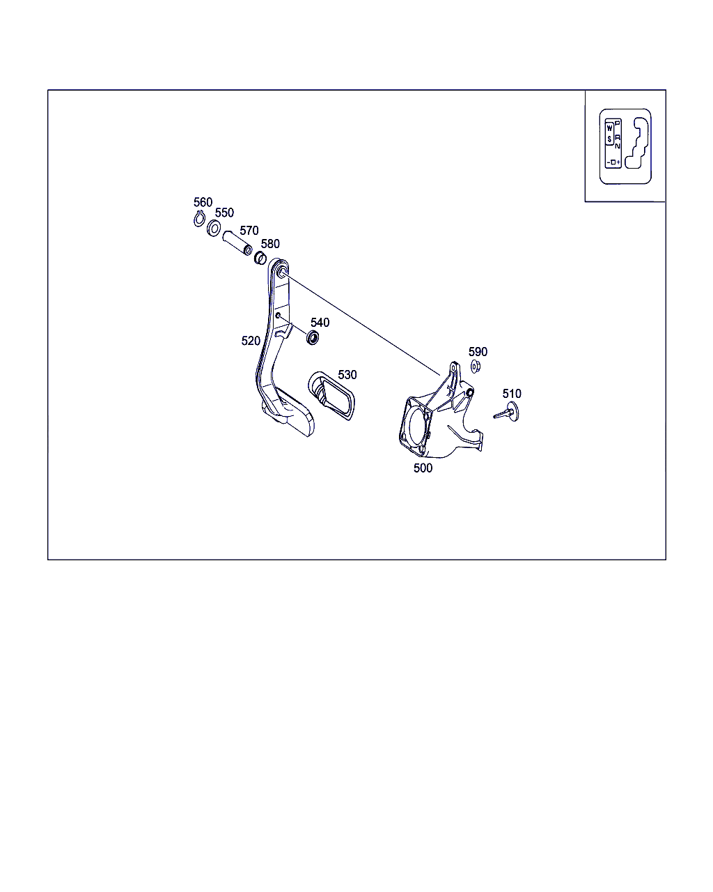BRAKE PEDAL, <span>A 211 290 33 18, Main Group: Pedal Assembly, Diagram: PEDAL ASSEMBLY WITH BEARING, Location Of Picture: 520