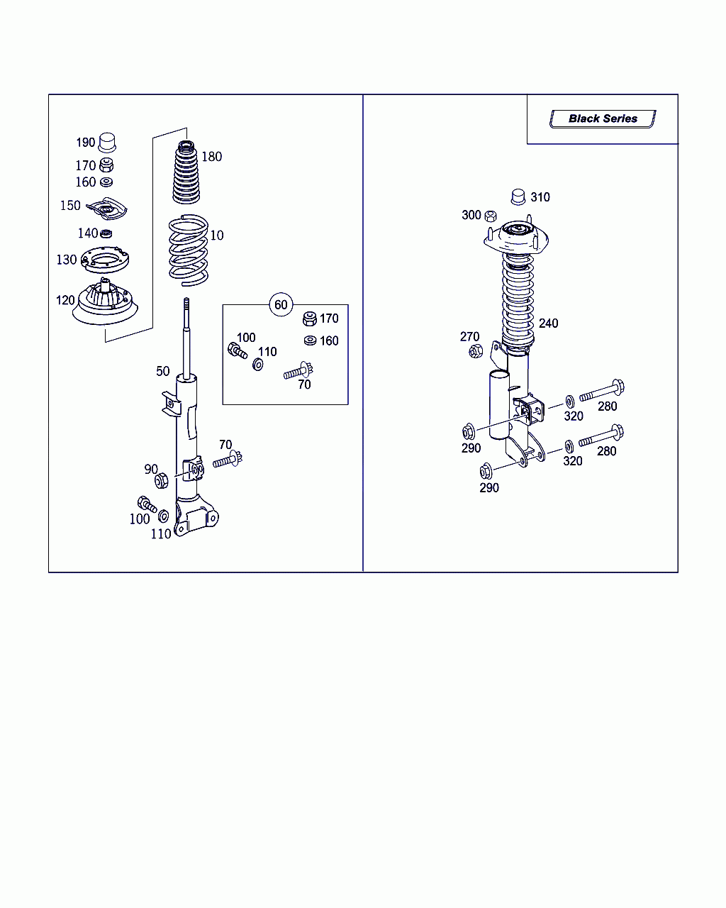 SHOCK ABSORBER, <span>A 209 320 21 30, Main Group: Springs, Suspension And Hydraulic System, Diagram: SPRING STRUT AND SPRING STRUT MOUNTING FRONT, Location Of Picture: 50