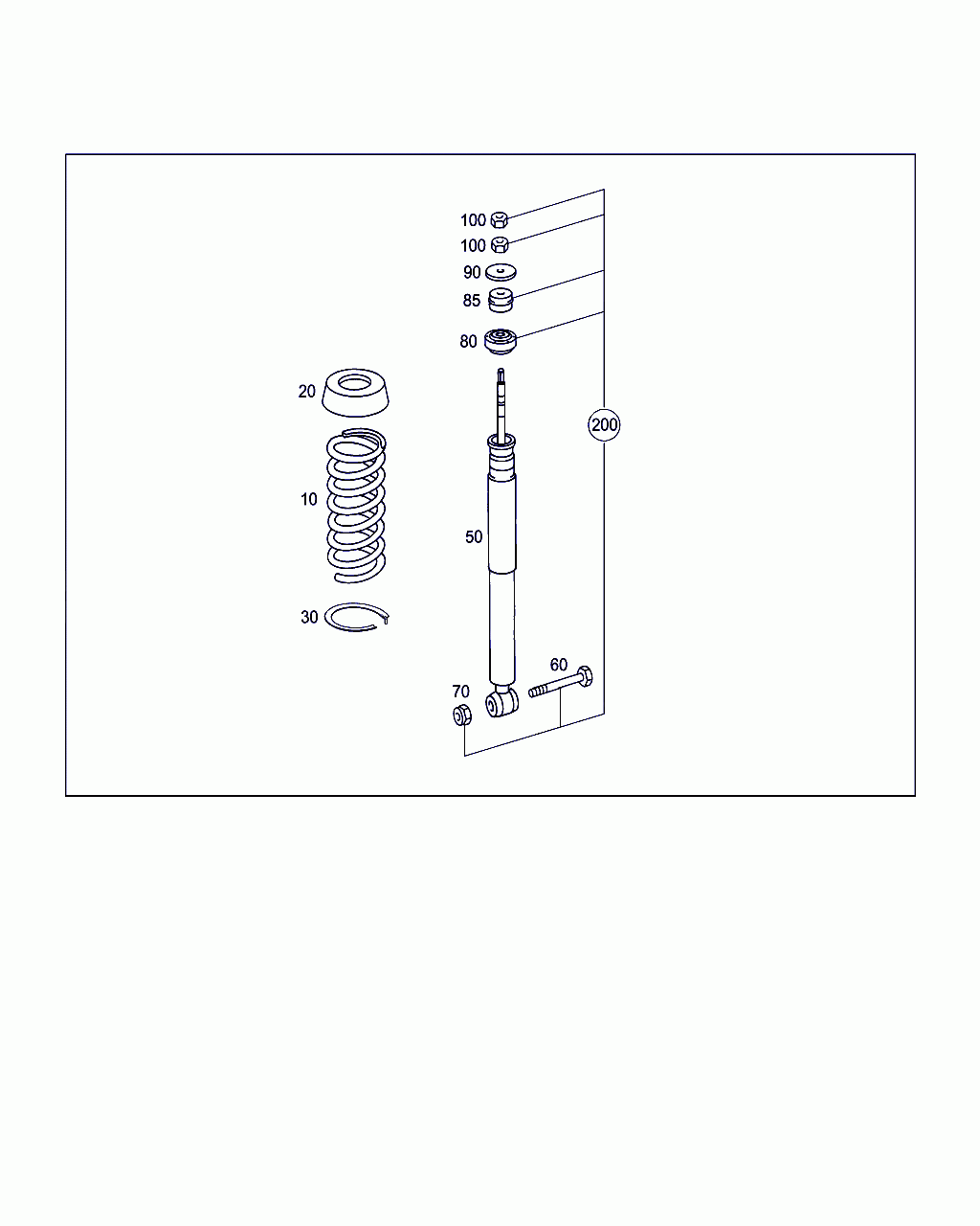 SHOCK ABSORBER, <span>A 203 326 30 00, Main Group: Springs, Suspension And Hydraulic System, Diagram: REAR SPRINGS AND SUSPENSION - STANDARD SUSPENSION, Location Of Picture: 50