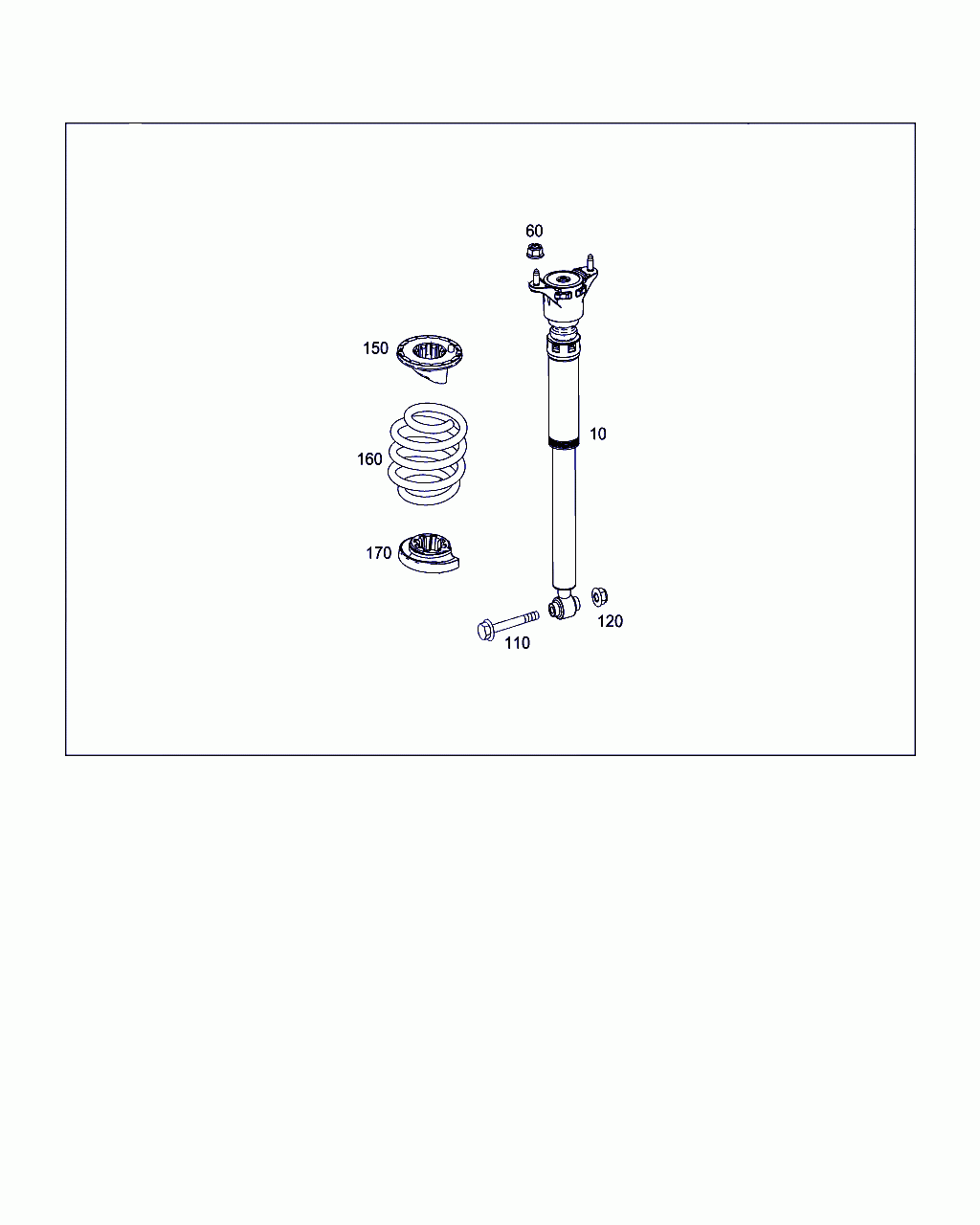 SHOCK ABSORBER, <span>A 176 320 05 31, Main Group: Springs, Suspension And Hydraulic System, Diagram: SPRING STRUT AND SPRING STRUT MOUNTING REAR, Location Of Picture: 10