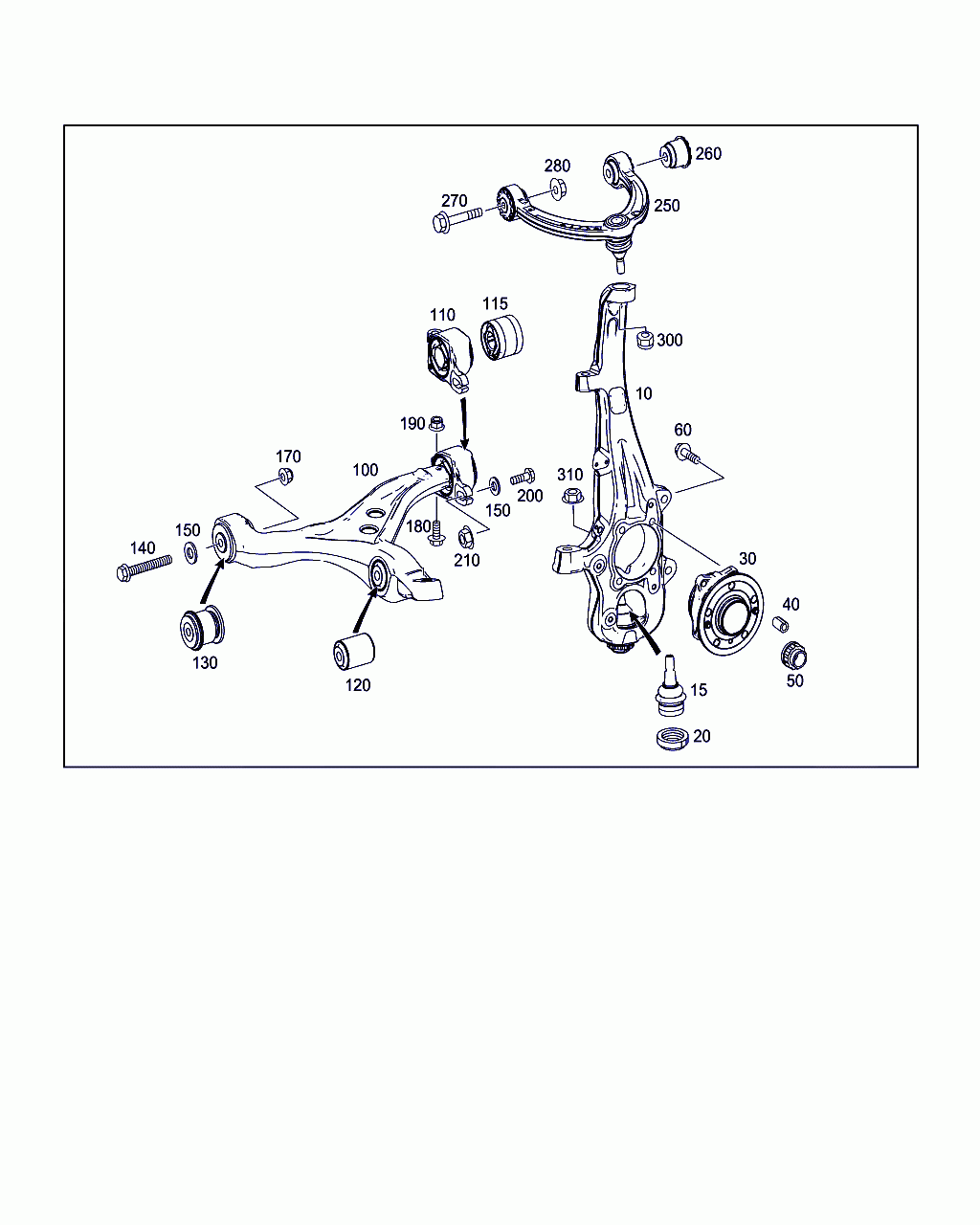 ELASTOMER BEARING, <span>A 166 333 02 14, Main Group: Front Axle, Diagram: STEERING KNUCKLE AND CONTROL ARM, Location Of Picture: 120