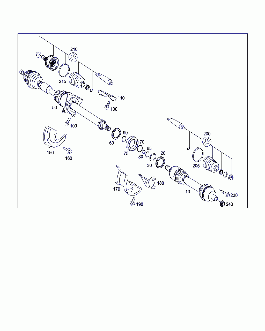 SIDE SHAFT, <span>A 169 360 39 72, Main Group: Front Axle, Diagram: FRONT AXLE SHAFT, Location Of Picture: 10