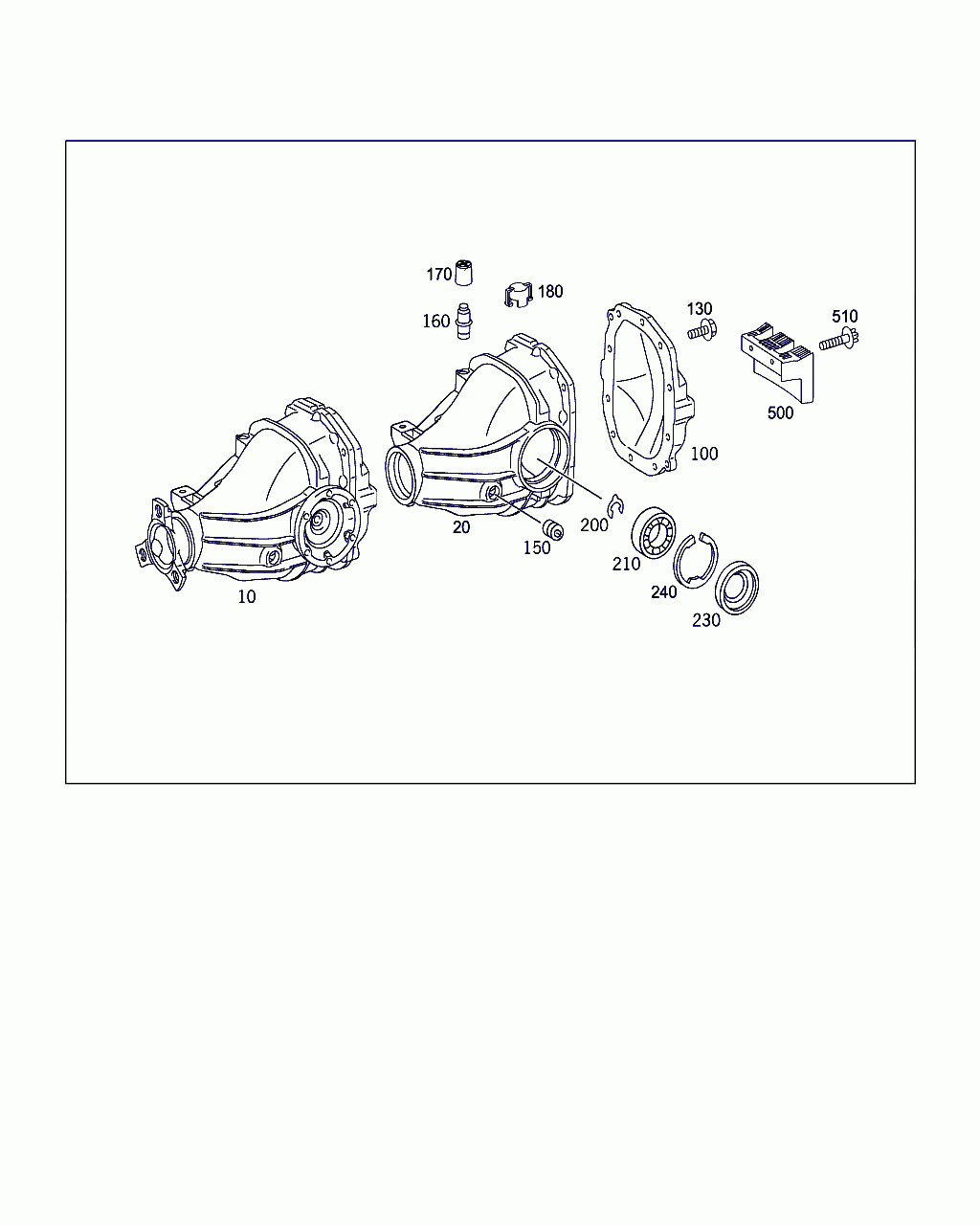 COVER, <span>A 203 351 07 08, Main Group: Rear Axle, Diagram: REAR AXLE HOUSING WITH DIFFERENTIAL, Location Of Picture: 100