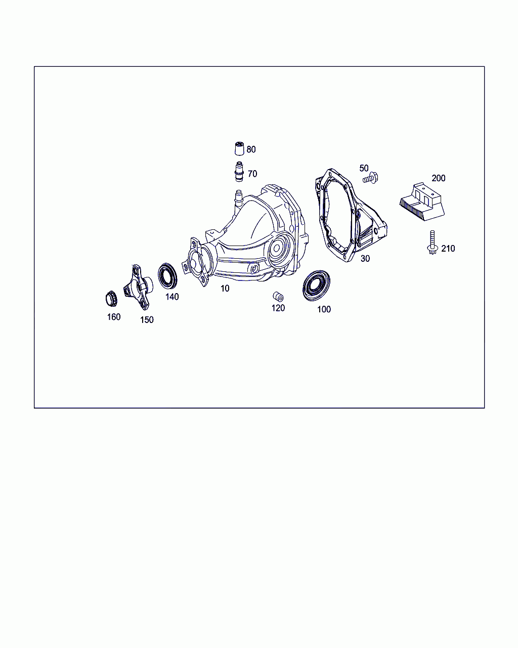 REAR AXLE DIFFERENTIAL, <span>A 204 350 07 14, Main Group: Rear Axle, Diagram: REAR AXLE HOUSING WITH DIFFERENTIAL, Location Of Picture: 10
