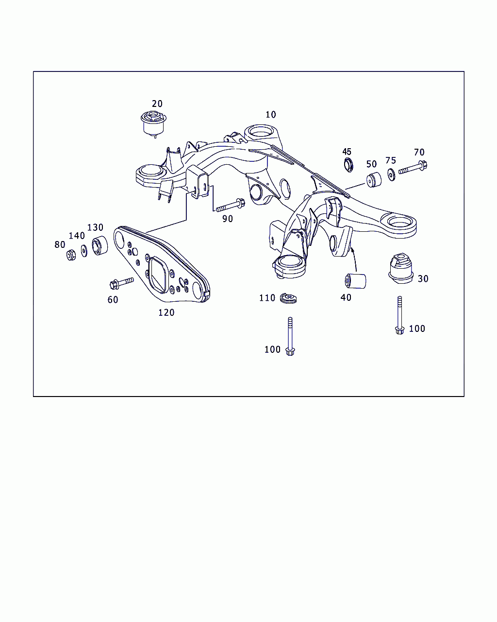 REAR AXLE CARRIER, <span>A 230 350 69 00, Main Group: Rear Axle, Diagram: REAR SUBFRAME, Location Of Picture: 10