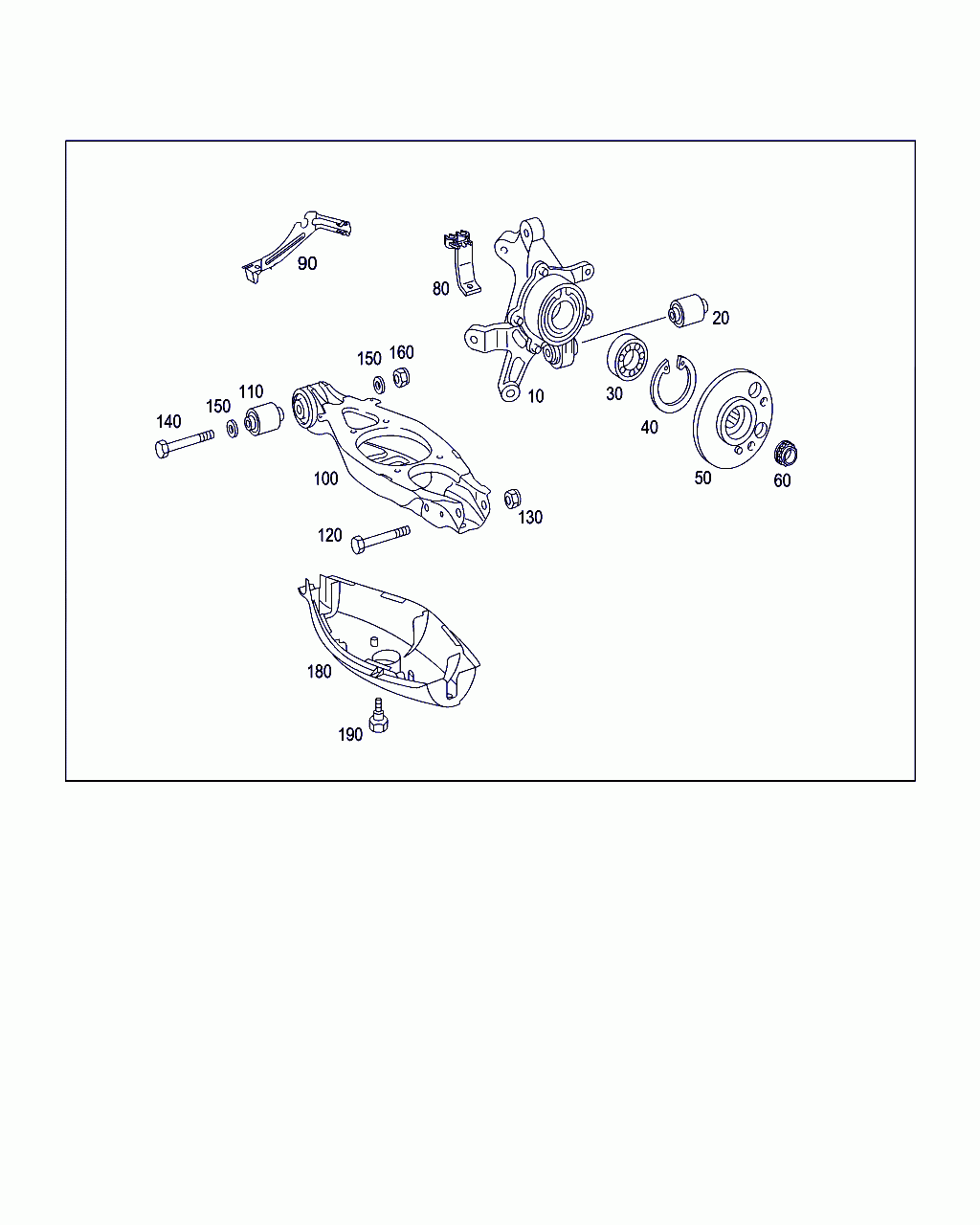 WHEEL CARRIER, <span>A 203 350 14 08, Main Group: Rear Axle, Diagram: REAR AXLE SUSPENSION, Location Of Picture: 10