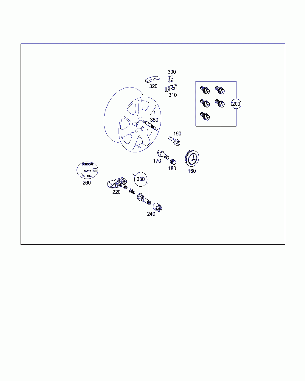 BOLT, <span>A 203 401 01 70, Main Group: Wheels, Diagram: WHEELS, Location Of Picture: 190
