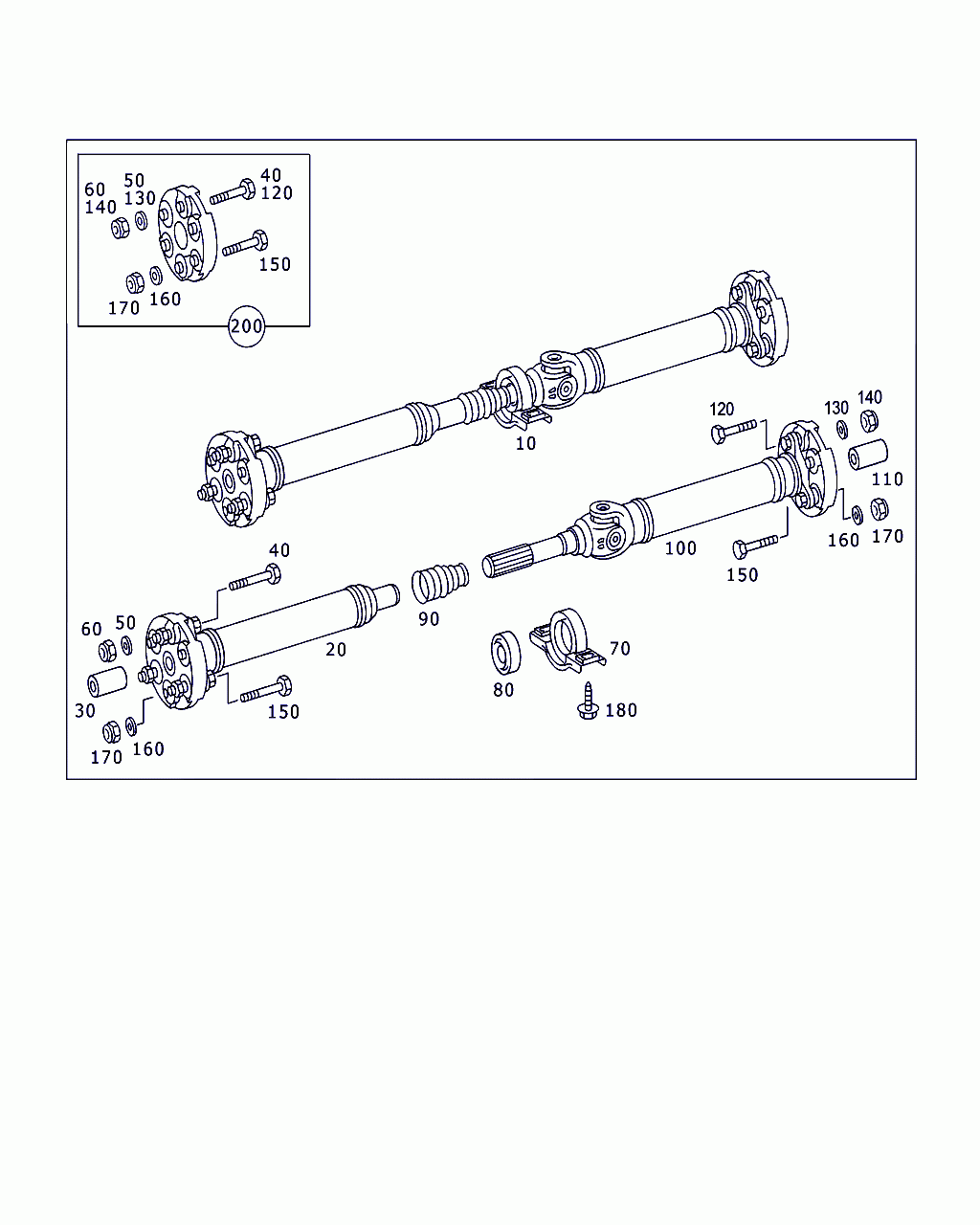 PROPELLER SHAFT, <span>A 230 410 29 06, Main Group: Propeller Shaft, Diagram: PROPELLER SHAFT, Location Of Picture: 10