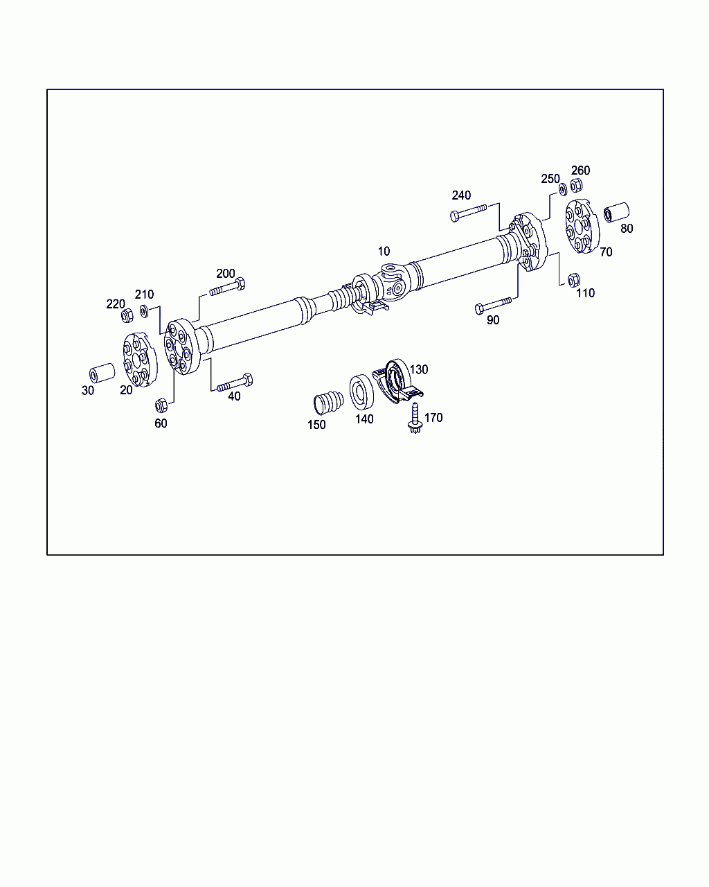 PROPELLER SHAFT, <span>A 205 410 64 03, Main Group: Propeller Shaft, Diagram: PROPELLER SHAFT, Location Of Picture: 10