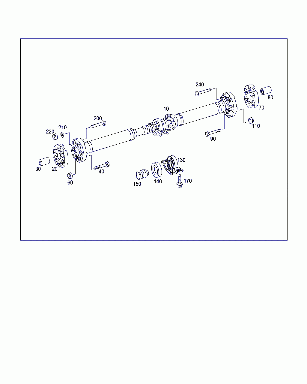 PROPELLER SHAFT, <span>A 205 410 27 03, Main Group: Propeller Shaft, Diagram: PROPELLER SHAFT, Location Of Picture: 10