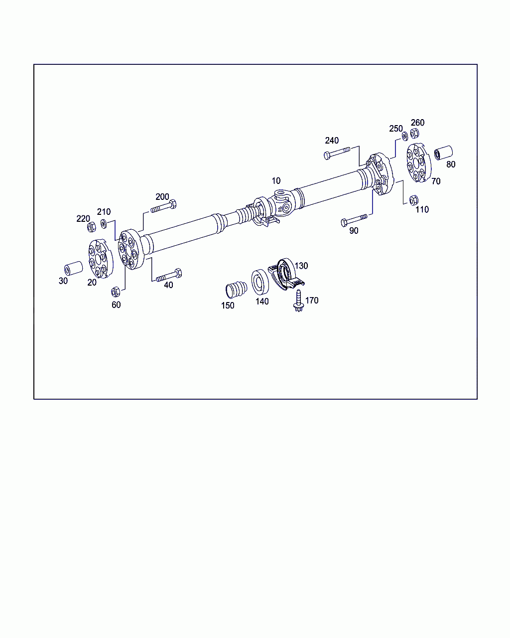 PROPELLER SHAFT, <span>A 205 410 89 01, Main Group: Propeller Shaft, Diagram: PROPELLER SHAFT, Location Of Picture: 10