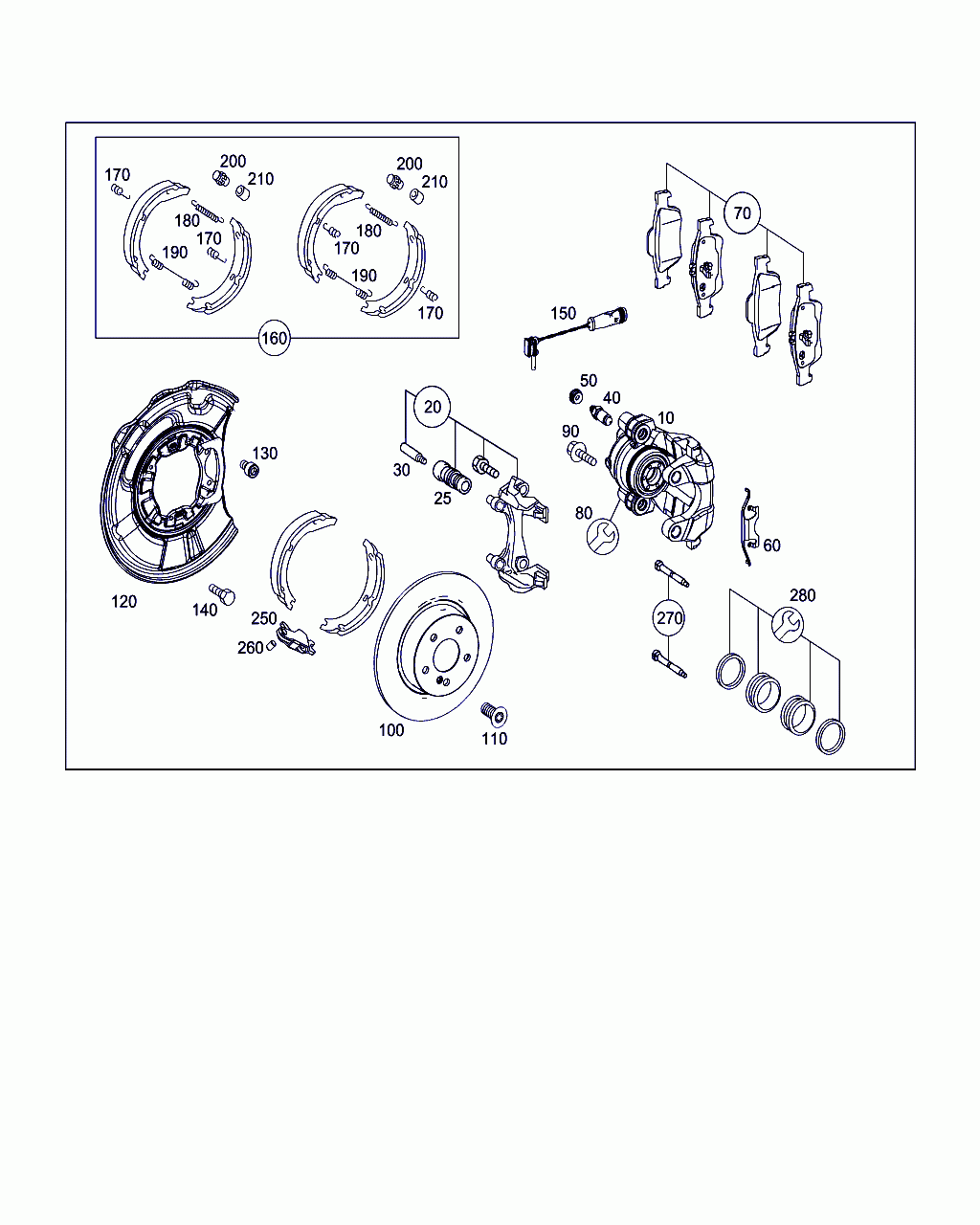 SPRING, <span>A 211 423 00 92, Main Group: Brakes, Diagram: REAR WHEEL BRAKE, Location Of Picture: 190