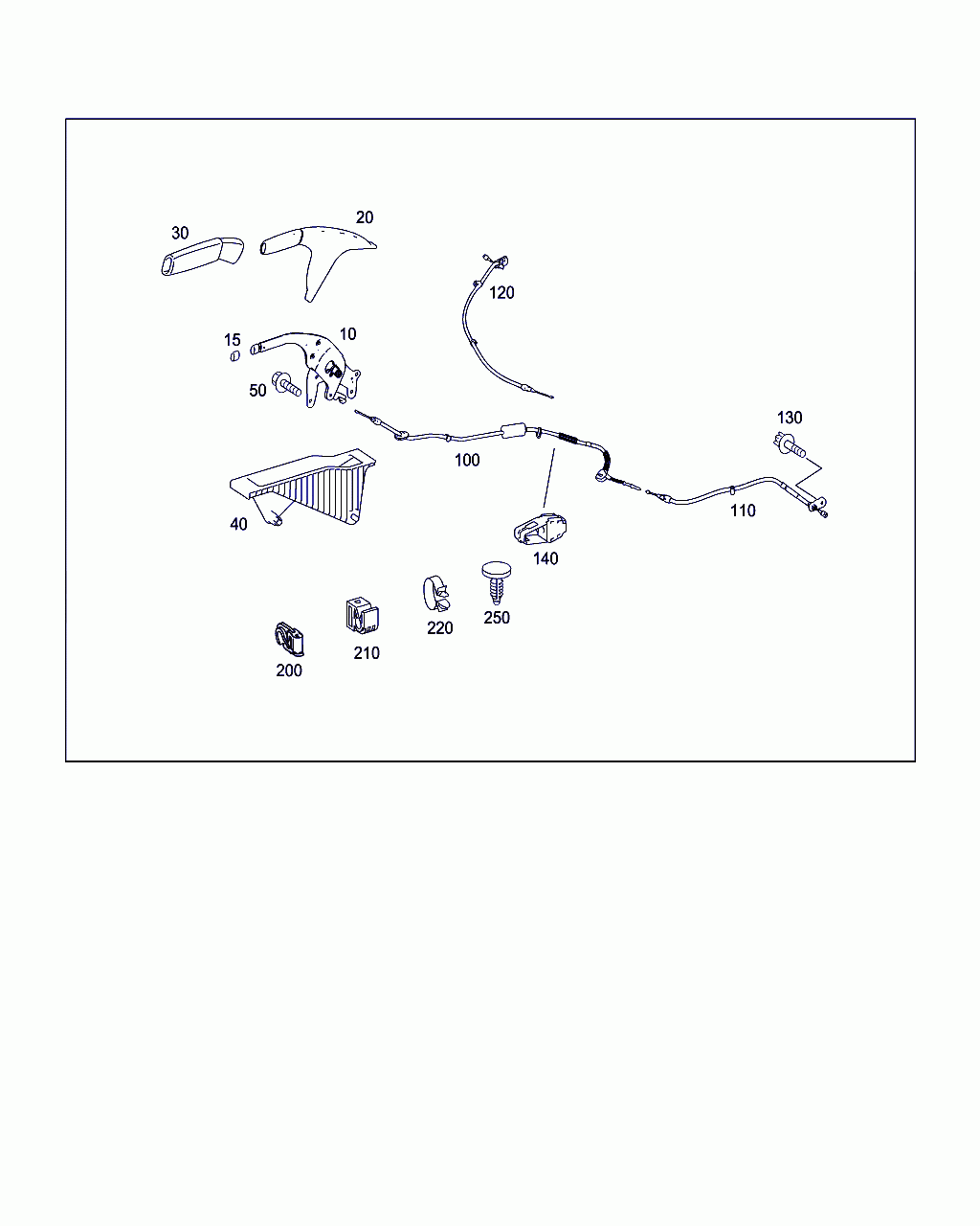 BRAKE CABLE, <span>A 169 420 17 85, Main Group: Brakes, Diagram: HAND BRAKE, Location Of Picture: 100