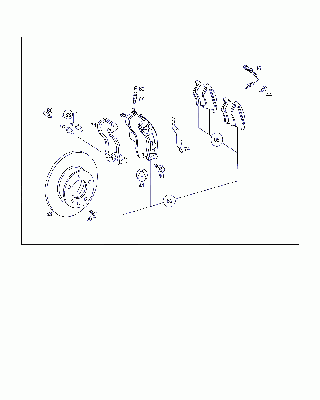 CALIPER, <span>A 003 420 40 83, Main Group: Front Wheel Brake, Diagram: DISC BRAKE, Location Of Picture: 65