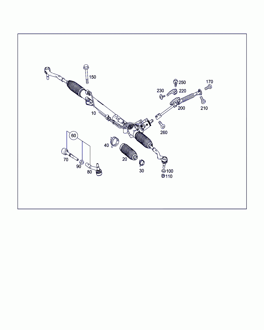 RACK A PINION STR. GEAR, <span>A 197 460 09 00, Main Group: Steering, Diagram: STEERING GEAR, Location Of Picture: 10