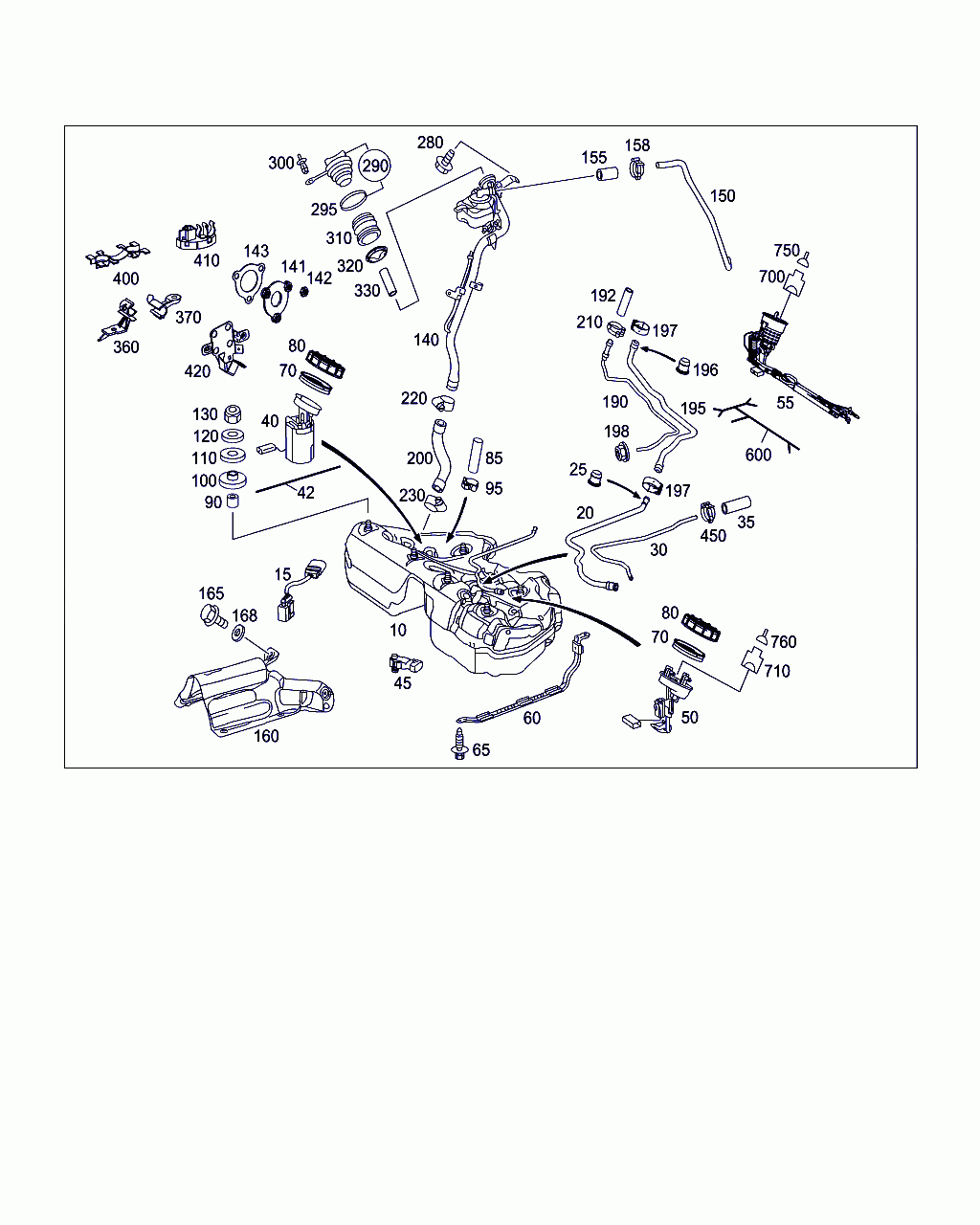 FILLER NECK, <span>A 211 470 14 20, Main Group: Fuel System, Diagram: FUEL TANK WITH ATTACHMENT PARTS, Location Of Picture: 140