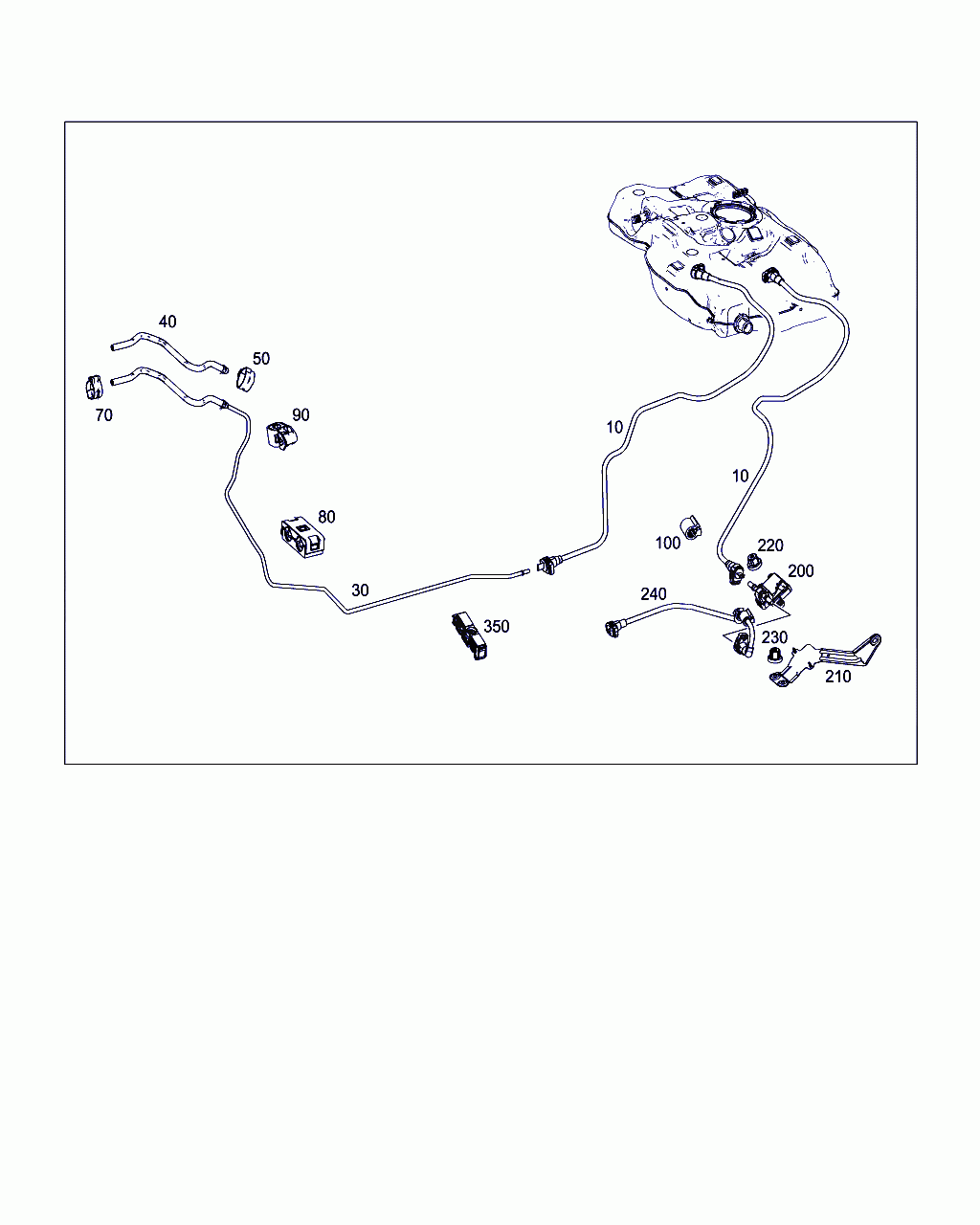BRACKET, <span>A 246 470 01 81, Main Group: Fuel System, Diagram: FUEL LINES, GASOLINE VEHICLES, Location Of Picture: 210