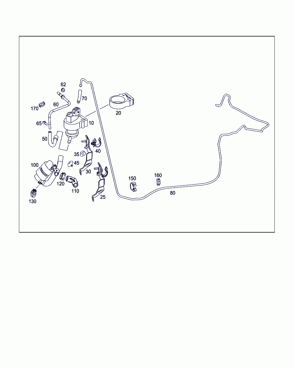 BRACKET, <span>A 221 476 01 36, Main Group: Fuel System, Diagram: CLOSED FUEL-EVAPORATION-CONTROL SYSTEM, Location Of Picture: 30